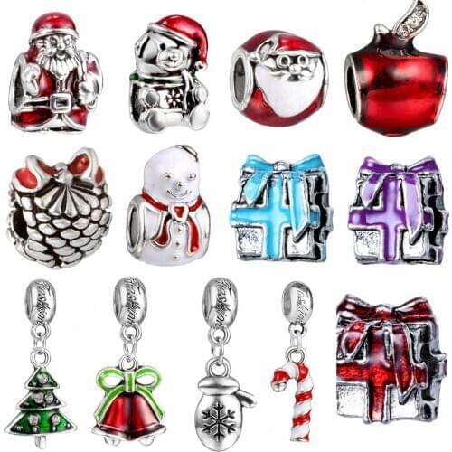 Christmas alloy large hole beads, water drop ancient silvering jewelry beads wholesale European style beads