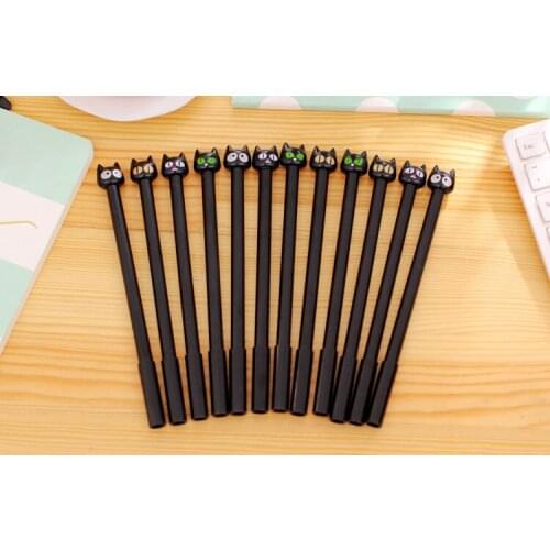 15 Pcs Creative black cat Gel Ink pen Pen carbon pen Student personality stationery small gift prizes