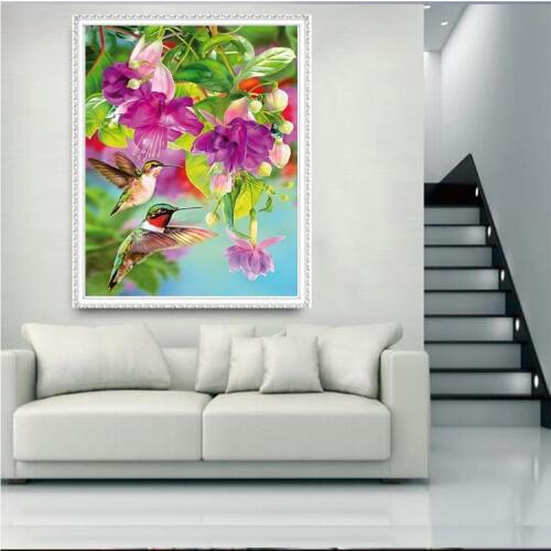 DIY Flowers bird 5D crafts diamond painting cross stitch needlework diamond mosaic square home decor diamond embroidery FG1155