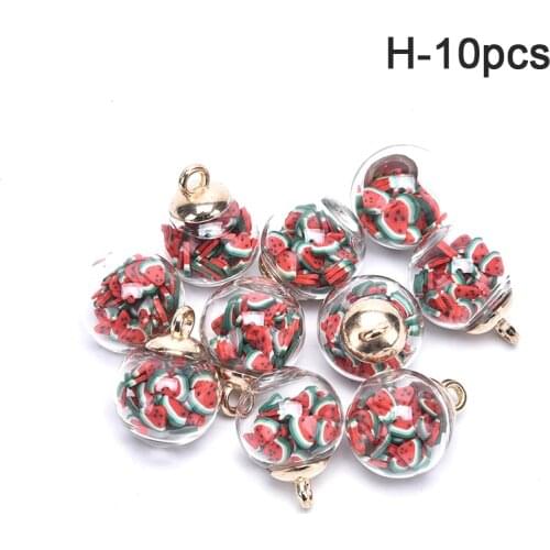 10pcs Colorful Transparent Vial Glass Ball Charms Plastic Sequins Pendant Earring For Jewelry Making DIY Necklace Accessories