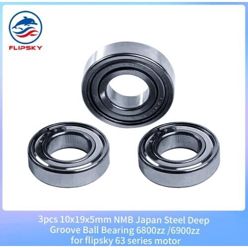 NMB Japan Steel Deep Groove Ball Bearing 3pcs 10x19x5mm 6800zz /6900zz for Flipsky 63 Series Motors Electric Skateboard