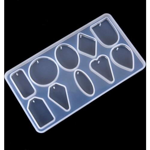 Silicone Resin Mold DIY Jewelry Making Necklace Pendant Molds Handmade Crafts Geometric Shape Gifts