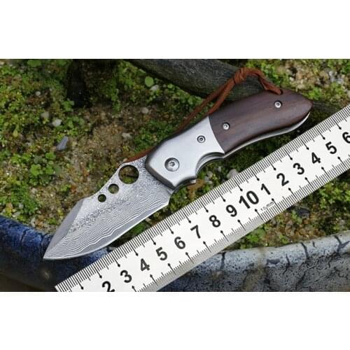 Hunting Folding Knife VG10 Damascus Outdoor Camping Military Knife Portable Survival Blade Pocket Tool Hiking Combat EDC