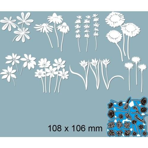 Cutting Dies Wildflowers New Metal Stencils DIY Scrap Booking Paper Cards Making Decoration 108*106mm