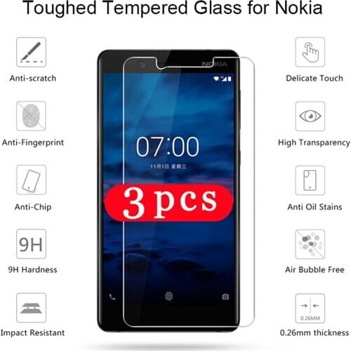 3Pcs 9H for nokia 6 nokia 6.1 tempered glass for nokia x6 phone screen protector protective film on the glass smartphone