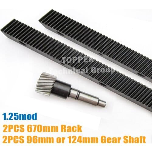 1.25 mod helical teeth Gear Rack steel 670mm with Gear shaft