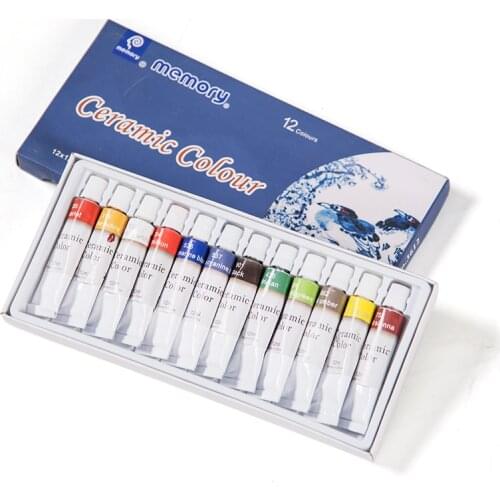 12-color Ceramic Fire-free Pigment on-glaze Color Pigment Does Not Fade Children DIY Ceramic Hand-painted Sculpture Coloring