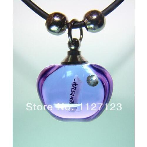 25pcs/lot violet apple Rice vials pendants rice vial pendant perfume empty glass bottle glass spray perfume bottl