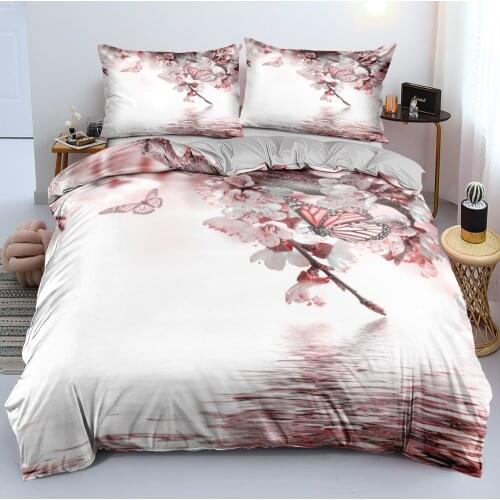 3D Design Flowers Bedding Set Duvet Cover Sets Bed Linens Quilt/Comforter Covers Pillowcases 220x240 Size White Home Texitle
