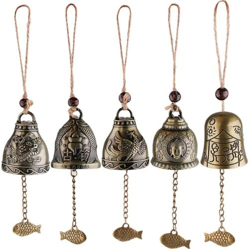5 Pieces Vintage Metal Wind Chime Hanging Bell for House Car Decoration Adornment
