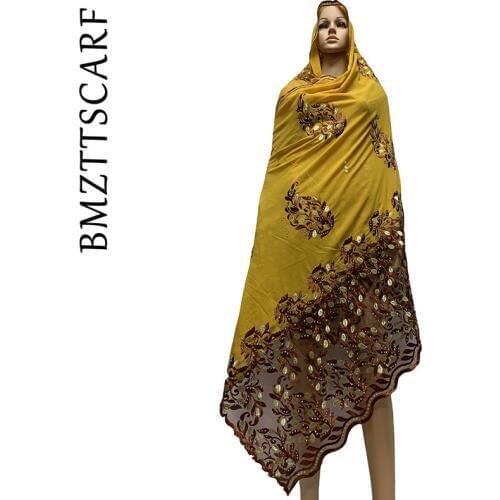 African Women Scarfs High Quality Chiffon Scarf Embroidery african hijab scarf for women shawls BM740