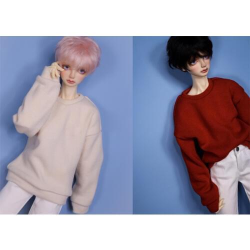 D01-P559 Doll handmade clothes 1/4 1/3 uncle MSD SSDF SD doll Accessories Red beige color simple pullover 1pcs