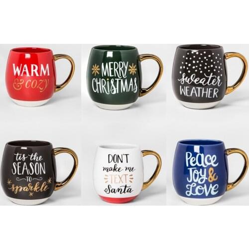 Large capacity ceramic golden couple cup coffee cup mug microwaveable American ceramic