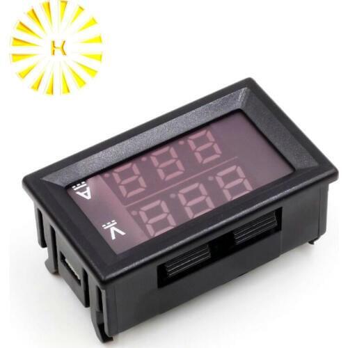 Mini Digital Voltmeter Ammeter DC 100V 10A Panel Amp Volt Voltage Current Meter Tester 0.28" Blue Red Dual LED Display