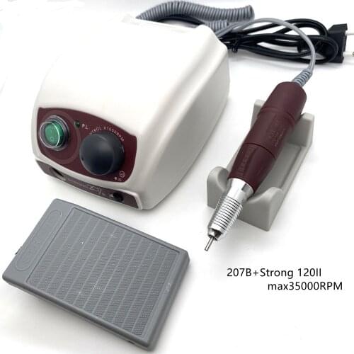 Strong 207B Control Box 35000RPM Handle Electric Manicure Drill Set for Nail Art Drill Machine Nail MicroMotor strong