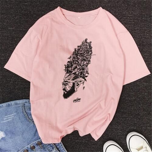 Russian Hip Hop Band Graphic Printed Women Pink T shirt Hajime MiyaGi Andy Panda Tops Tee Summer Harajuku Style Tshirt Female