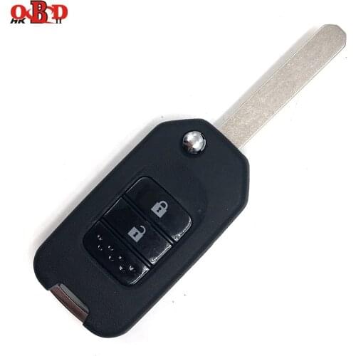 HKOBDII 2/3 Buttons Folding Flip Remote Key 433 MHZ with 47 7961 Electric Chip for Honda City Fit XRV Vezel with G Word on Blade
