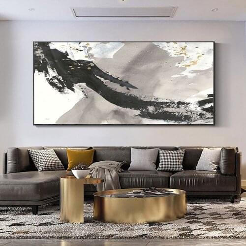 Handmade Paintings Wall Art Oil Painting Black And White Abstract Picture Home Decor Canvas Painting Living Room Modern No Frame