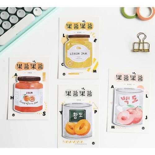 Kawaii Jam Series Memo Pad 30 Sheet Sticker DIY Scrapbooking Decor Novelty Notepad Stationery Office Leave Message Supplies