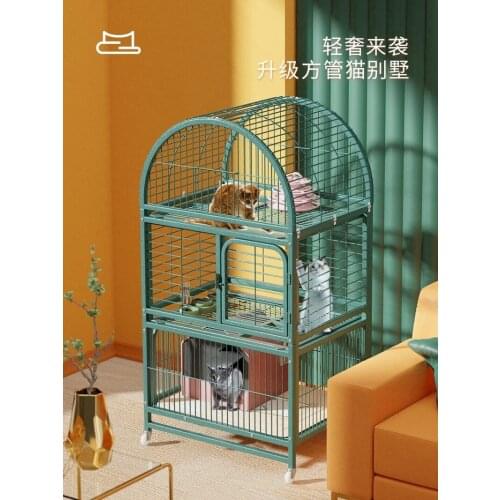 Cat cage Cat cage home cat house villa large free space cat house supplies with toilet integrated