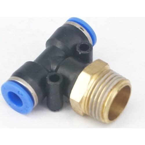 LOT 5 3/8" BSP male to Fit Tube O/D 6mm Pneumatic Tee 3 Way Push In Connector Union Quick Release Air Fitting Plumbing