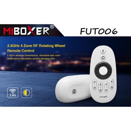 Miboxer FUT006 2.4GHz 4 Zone Rotating Wheel CCT Remote Control 30m LED Light Remote Bulbs Controller Touch RF Wireless Remote