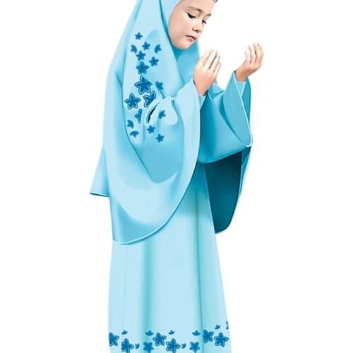 Muslim Kids Girl Children Prayer Gown Ramadan 2021 Islamic gift Worship