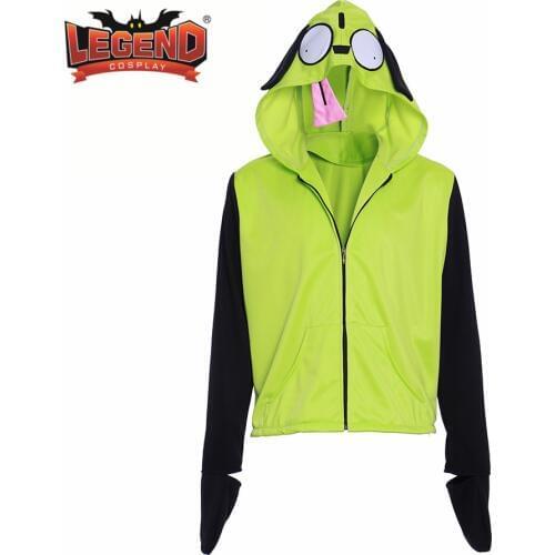 Mens Zim Gir Doom Hoodie Sweatshirt Casual Adult Zipper Jacket INVADER ZIM COSPLAY costume alien cosplay suit jacket hoodie