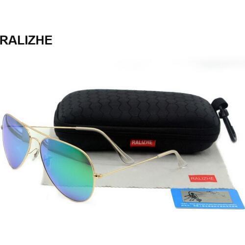 Mens Womens Aviation Metal Alloy Polarized Sunglasses Luxury Retro Classic Sun Glasses Large Frame Colorful Reflective UV400