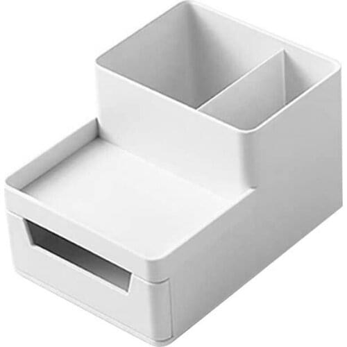 Pen Holder for Desk, Plastic Pencil Organizer Holder, Cute Pen Organizer Storage with Drawer, perfect Gift for Office