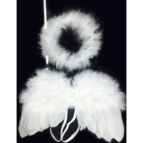 New Baby Angel Wing with Headband Photo Shooting Accessories Newborn Photography Props Outfits Set Fotografia Costume