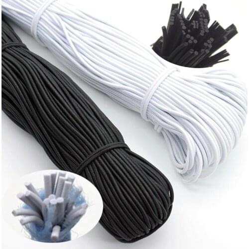 New 3mm 10m High-Quality Round Elastic Band Cord Elastic Rubber White Black Stretch Rubber For Sewing Garment DIY Accessories