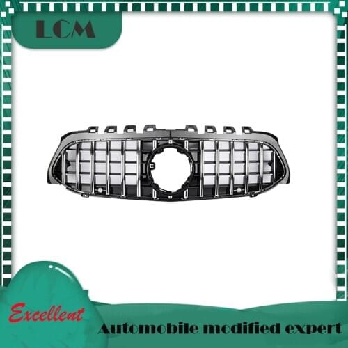 New GT Style Front Bumper Racing Grille For-Mercedes For-Benz A-class W177 A250 A200 A35 A45 2018-on with Emblem