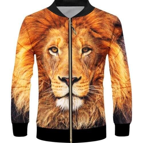IFPD EU Size new animal jacket for men 3D lion Printed oversize Costume Unisex Zip up jacket Mens fashion Streetwear tracksuit