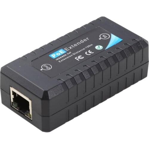 JABS 1 Port POE Extender 10/100Mbps with IEEE 802.3Af Standard Input / Output for IP Camera Transmission Distance 120 Meters