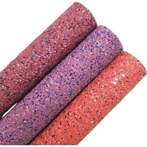 Autum Colors Blue Sprinkles Chunky Glitter Vinyl Fabric Sheet Synthetic Leather Faux Vinil For Bows Earrings DIY A4 SIZE R015B