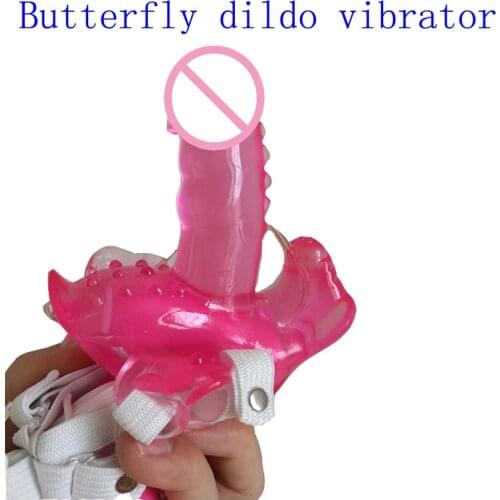 Portable Dildo Strong Vibration soft strap on Butterfly dildo Vibrator G Spot Stimulation Clitoris Massager Sex Toys for Women