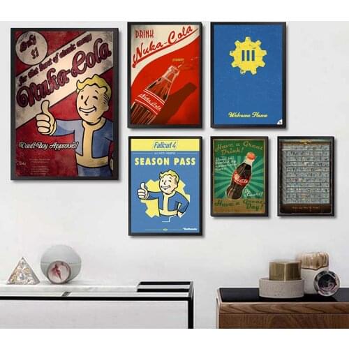 Fallout 4 Game Posters High Quality Wall Stickers White Coated Paper Prints Home Decoration Home Art Brand