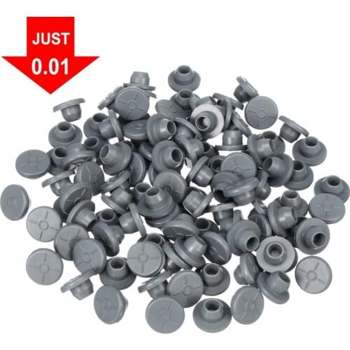 100Pcs Stoppers Self Sealing Injection Ports Inoculation Medical Rubber For 13mm Glass Bottles Vials Opening Sealing Organizer