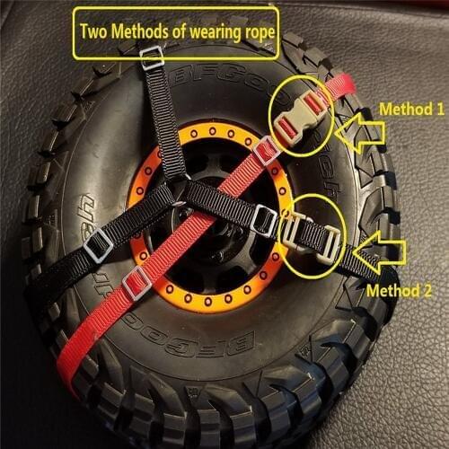 Spare Tire Bandage Anti-slip Belt Rope Buckle for Traxxas UDR Unlimited Desert Racer TRX4 Bronco RC Car Parts Accessories