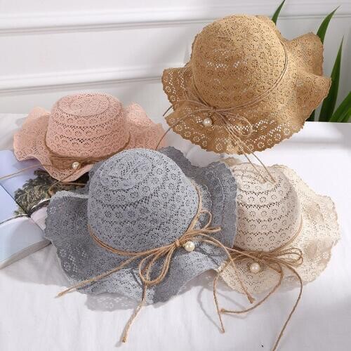 Pudcoco Baby Summer Accessories Holiday Baby Kids Boy Girl Hat Breathable Hat Beach Straw Sun Hat Hollow Out Lace Up Bandage Cap