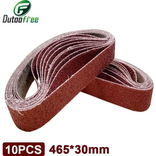 10PCS/Set 465*30mm Sanding Belts 40-1000 Grits Wood Soft Metal Polishing Sandpaper Abrasive Bands For Belt Sander Abrasive Tool