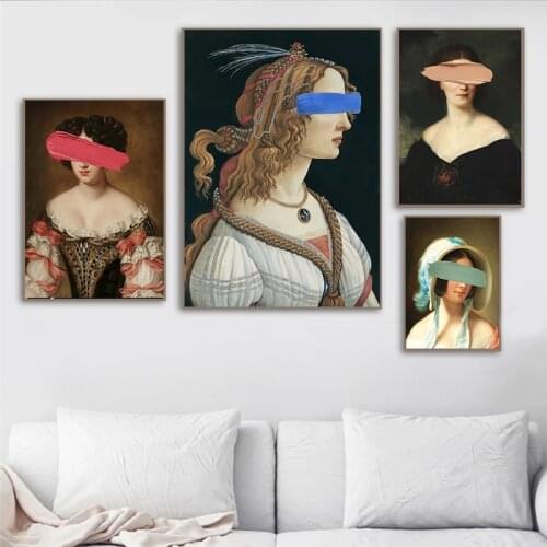 Modern Figure Canvas Paintings Classical European Woman Posters and Abstract Prints Wall Art Pictures for Living Room Home Decor