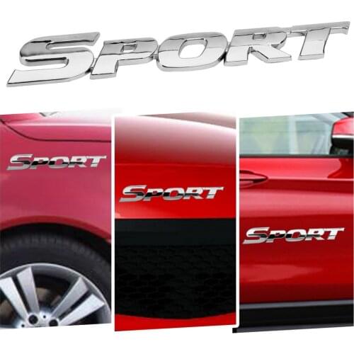 3D ABS Chrome Logo SPORT Emblem Badge Car Sticker For Toyota Highlander BMW HONDA VW KIA Car-styling Auto Door Decal