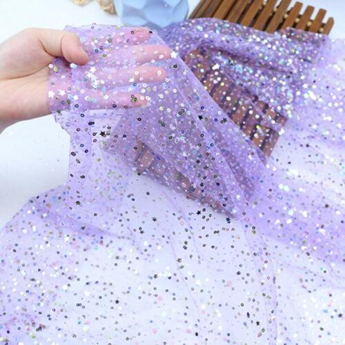 150cm*100cm Star Moon holographic mesh fabric performance clothing Symphony fabric wedding decoration mesh gauze laser cloth