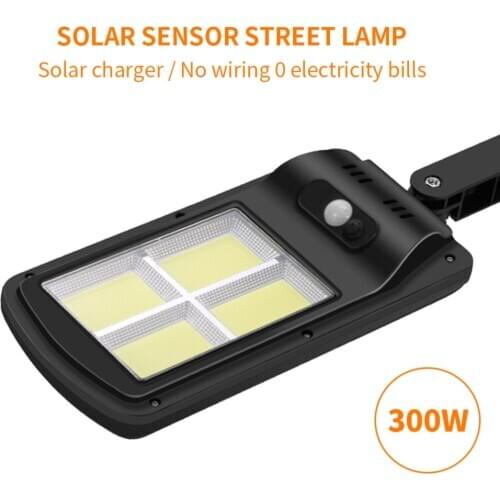 300W Solar Light Remote Control Upgraded COB Solar Light PIR Motion Sensor Outdoor Solar Wall Street Light IP65 Waterproof Lamp