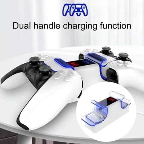 Controller Charger LED Dual USB Fast Charging Stand Station for Sony PS5 Gamepad