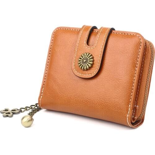 2020 Womens Small Wallet and Purses Vintage Folding Designer Large Capacity Card Holder Cute Leather kids Coin Purses