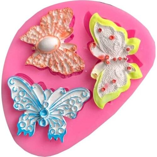 1pc Mini Butterfly Silicone Mold DIY Cookie Fondant Mold Sugarcraft Moulds for Cake Decorating Kitchen Baking Tools Random Color
