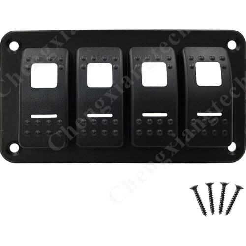 12V 24V 4 Gang Aluminum White Led Light Rocker Toggle Switch Panel 5Pin On Off SPST Switch For Car Truck CaravanMarine Boats
